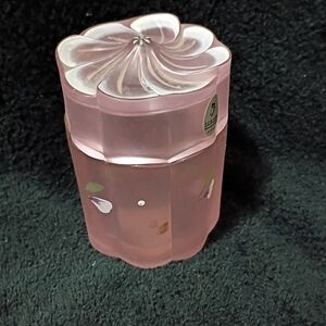 Fenton Blush Pink Glass Canister